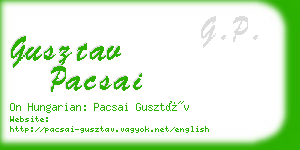 gusztav pacsai business card